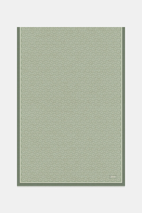MONOGRAM DESENLİ TWILL İPEK ŞAL