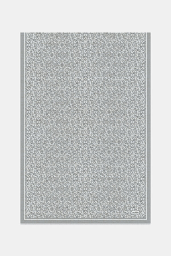 MONOGRAM DESENLİ TWILL İPEK ŞAL