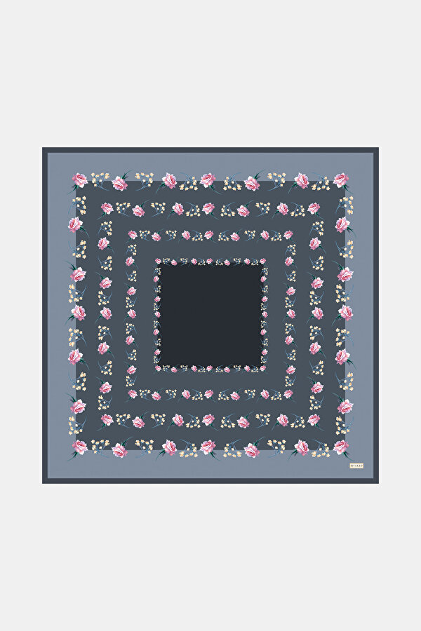 ÇİÇEK DESENLİ TWILL İPEK EŞARP