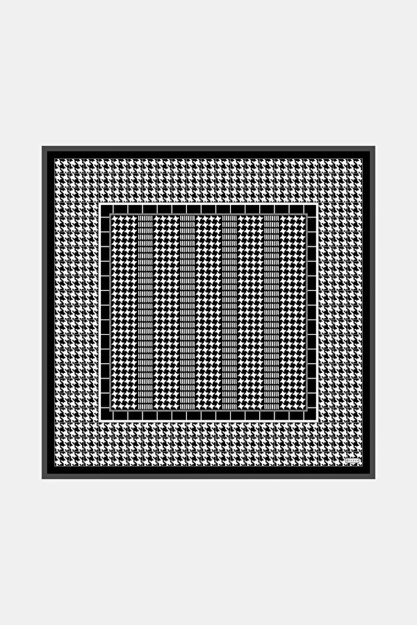 BLACK PIED DE POULE TWILL SCARF