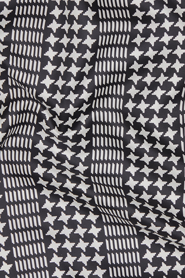 BLACK PIED DE POULE TWILL SCARF 2