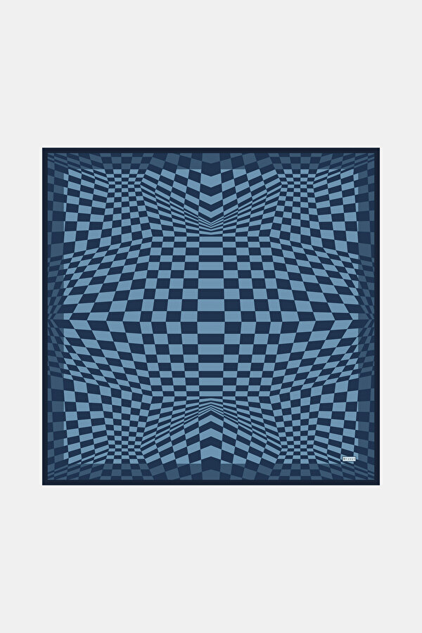 GEOMETRİK DESENLİ TWILL İPEK EŞARP