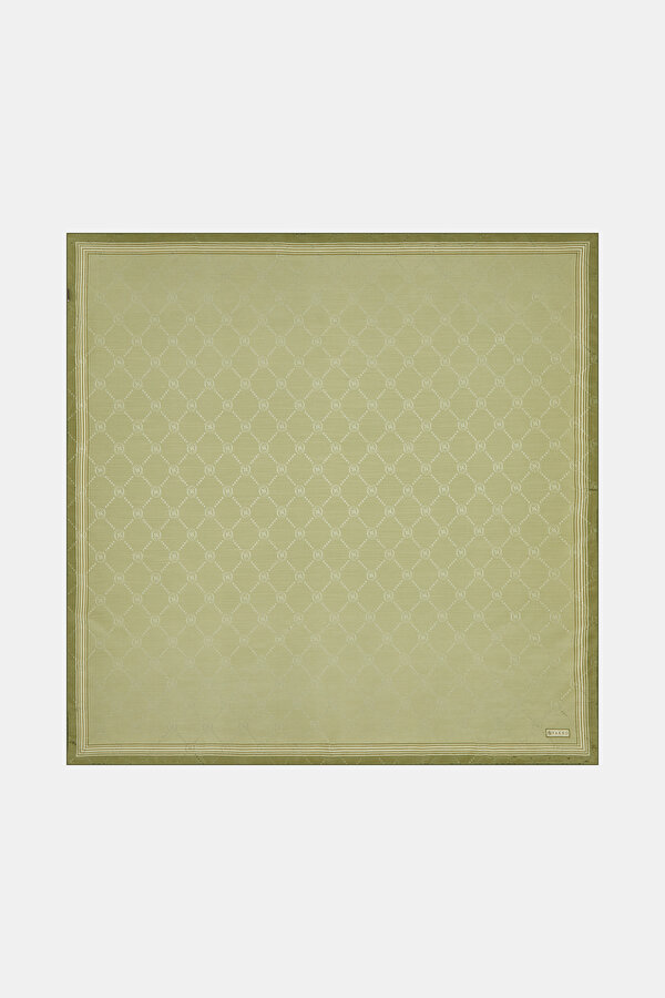 KHAKI COTTON/SILK SCARF