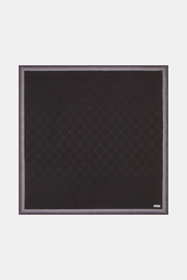 BLACK COTTON/SILK SCARF