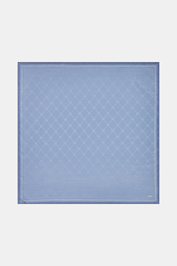 BLUE COTTON/SILK SCARF