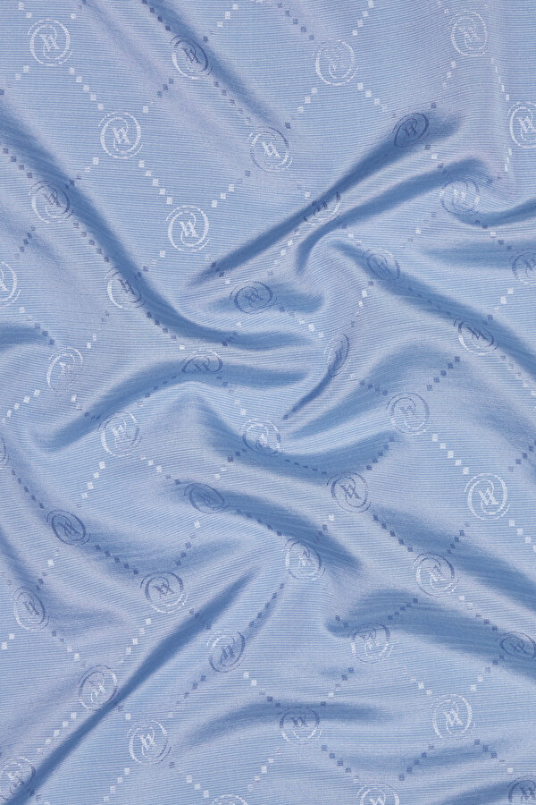 BLUE COTTON/SILK SCARF 2