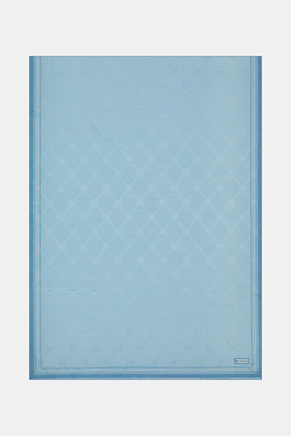 LIGHT TURQUOISE COTTON/SILK SHAWL