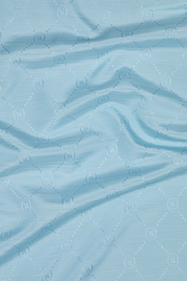 LIGHT TURQUOISE COTTON/SILK SHAWL 2