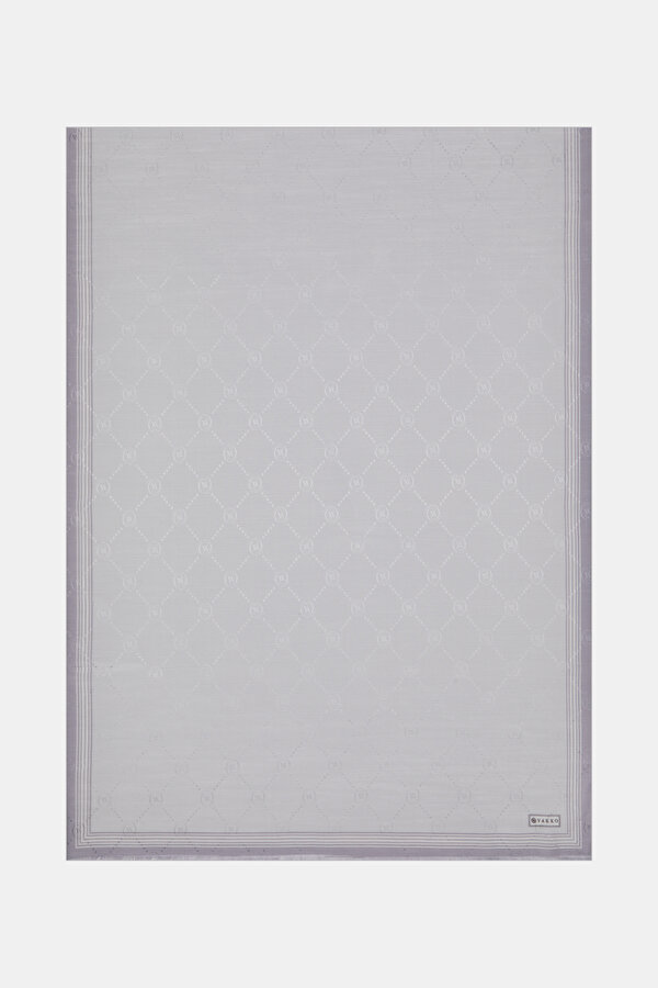 SILVER COTTON/SILK SHAWL