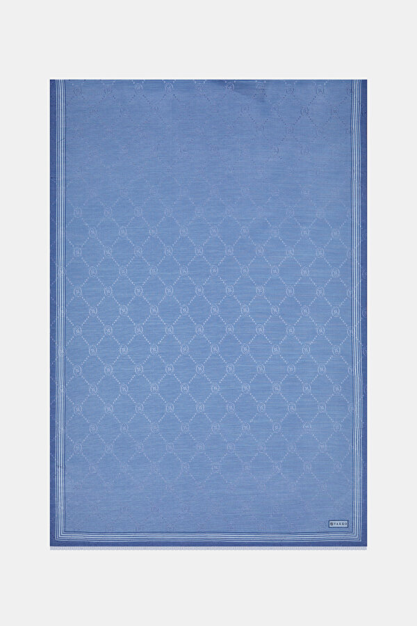 DARK BLUE COTTON/SILK SHAWL