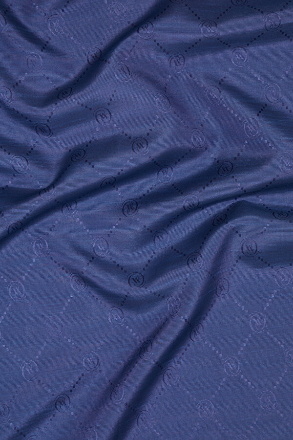 NAVY BLUE COTTON/SILK SHAWL 2