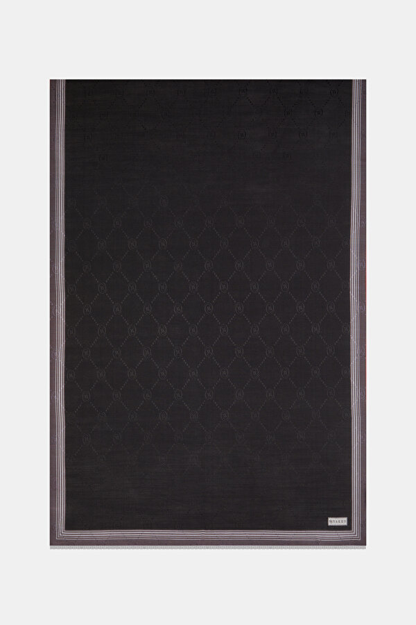 BLACK COTTON/SILK SHAWL