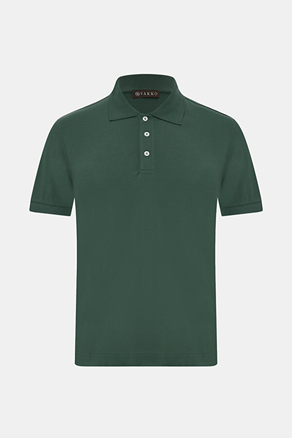 GREEN POLO NECK SHORT SLEEVE TSHIRT
