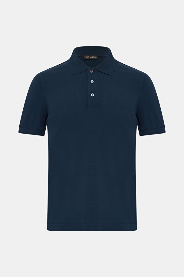 NAVY BLUE POLO NECK SHORT SLEEVE TSHIRT