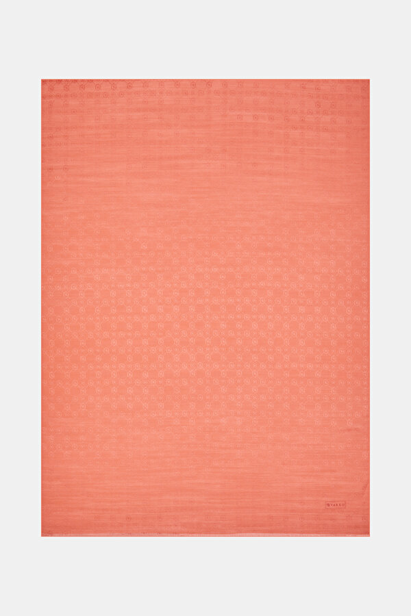 CORAL COTTON/SILK SHAWL