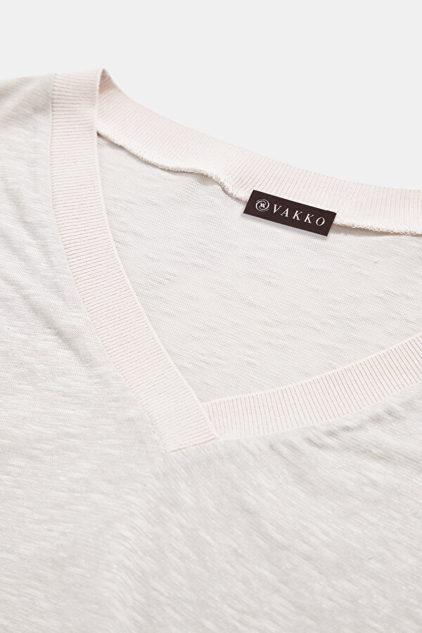 GREY V NECK LONG SLEEVE TSHIRT 6