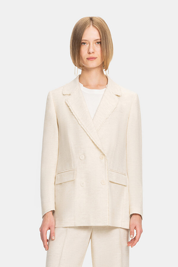 BEIGE SURPLICE NECKLINE (CROSS-OVER NECKLINE) JACKET 6