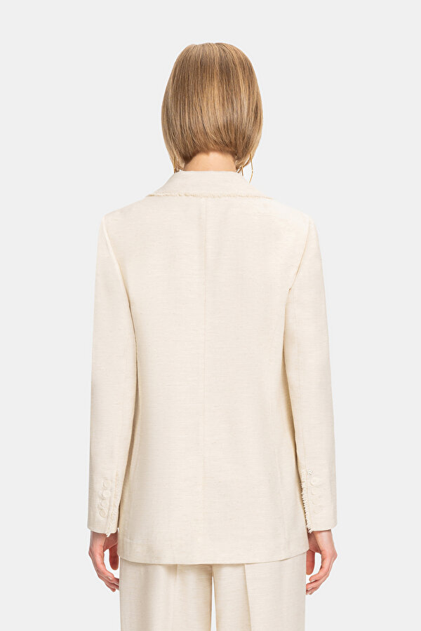 BEIGE SURPLICE NECKLINE (CROSS-OVER NECKLINE) JACKET 7