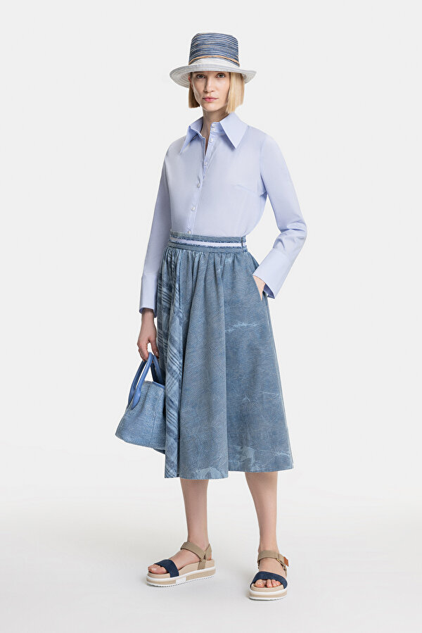 NAVY BLUE STRIPED SKIRT