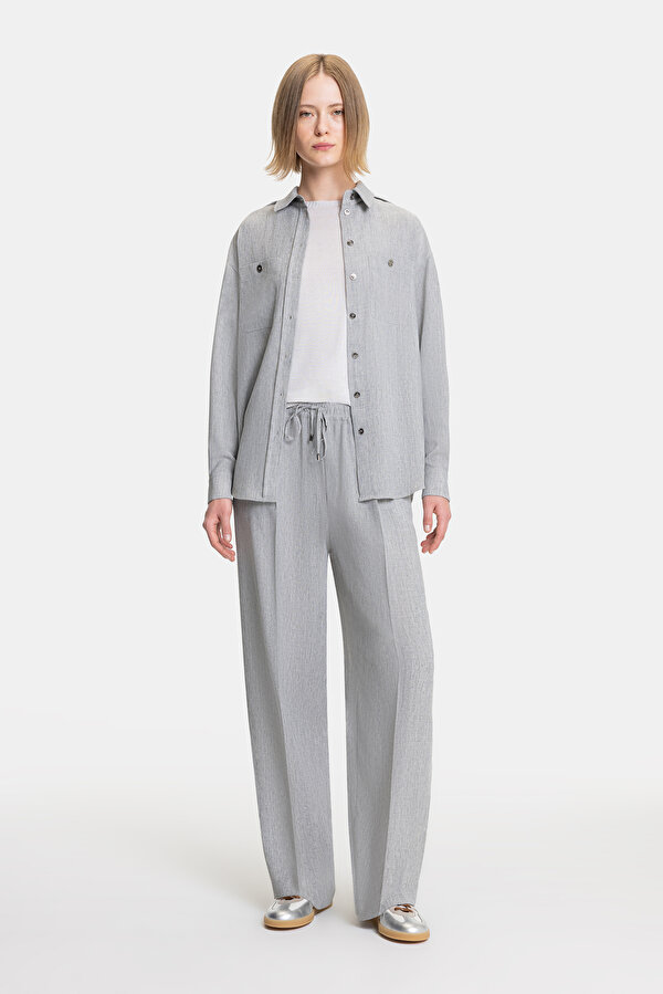 GREY WIDE LEG TROUSERS