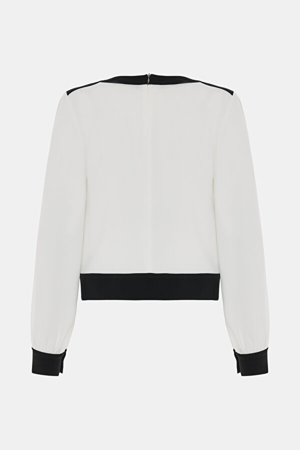 BLACK BASIC / ROUND NECKLINE LONG SLEEVE BLOUSE 7