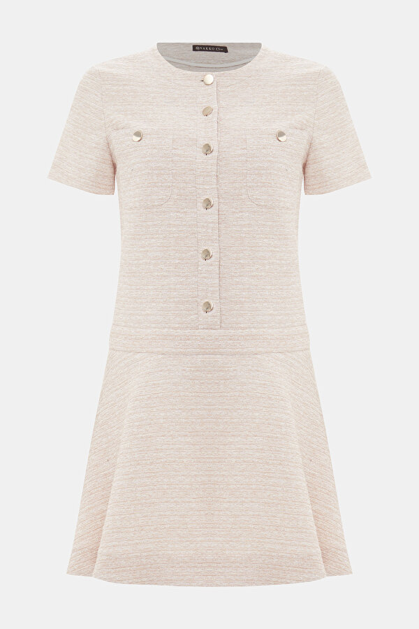 ECRU SHORT SLEEVE ABOVE THE KNEE DRESS 6