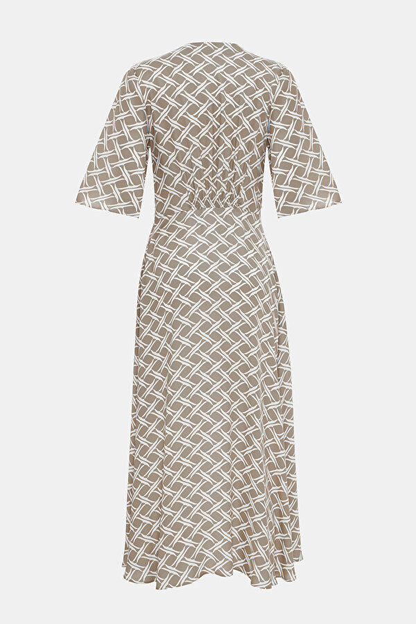 ECRU SHORT SLEEVE MIDI DRESS 6
