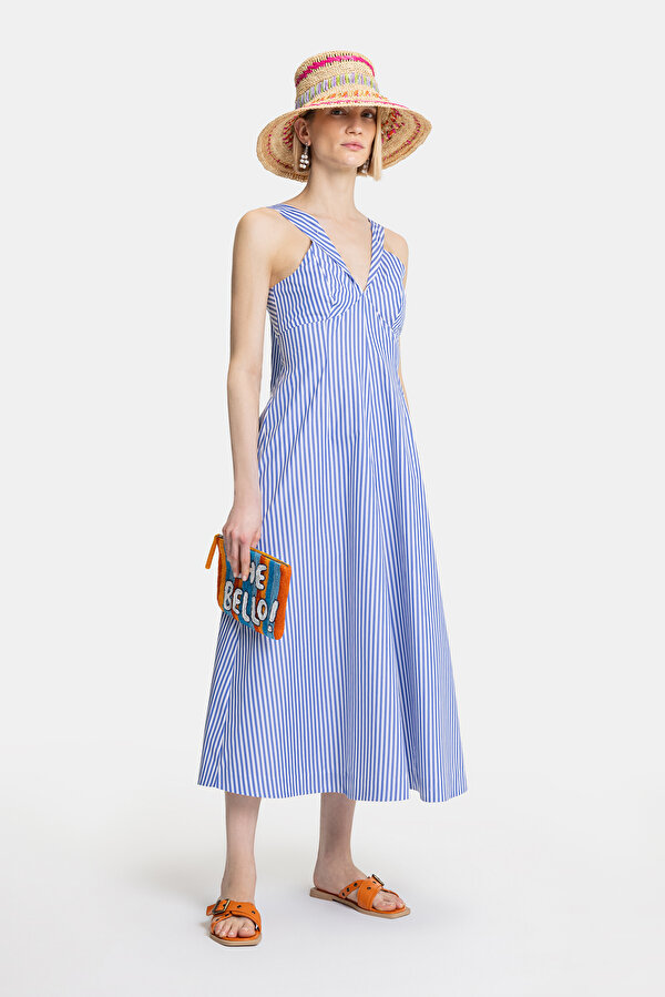 WHITE SLEEVELESS SUSPENDER MAXI DRESS