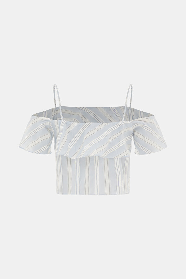 ECRU CLEAVAGE SLEEVELESS SUSPENDER BLOUSE 7
