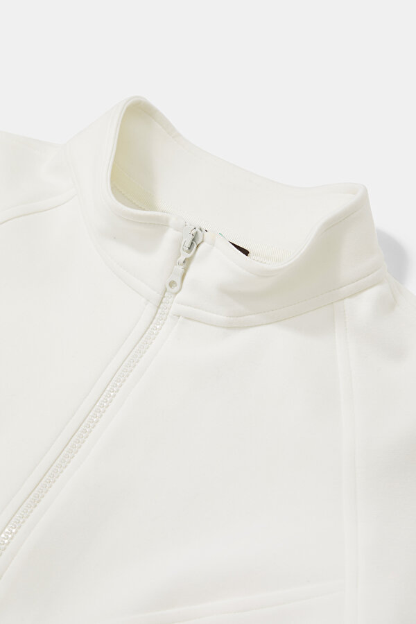 ECRU UPRIGHT COLLAR SWEATSHIRT 7