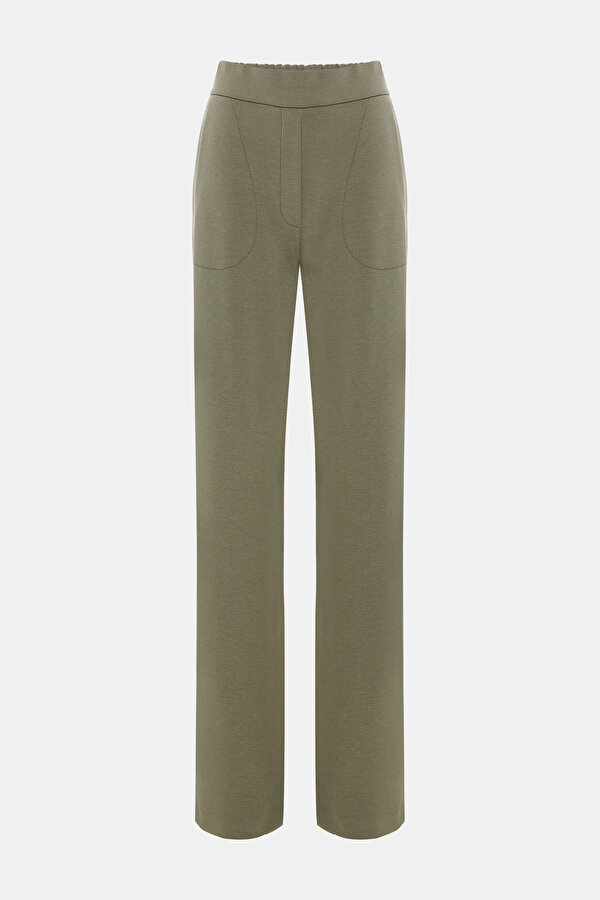 KHAKI STRAIGHT CUT SPORTS TROUSERS