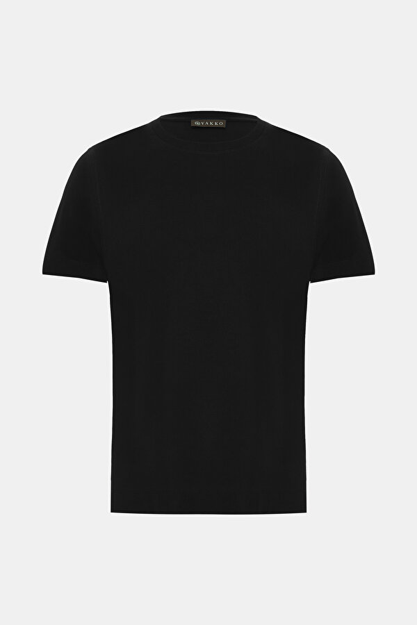 BLACK BASIC / ROUND NECKLINE SHORT SLEEVE TSHIRT