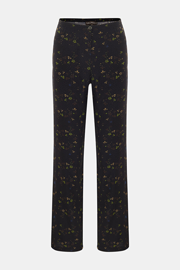 BLACK STRAIGHT CUT VISCOSE TROUSERS