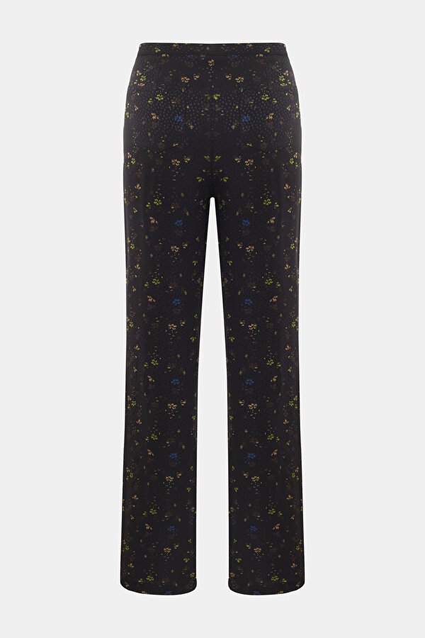BLACK STRAIGHT CUT VISCOSE TROUSERS 2