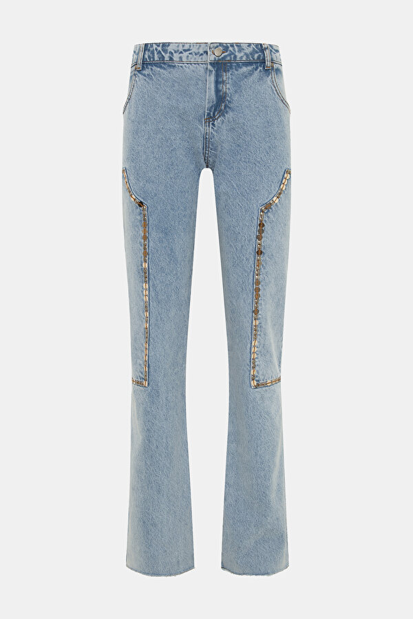 MULTİCOLOR STRAİGHT CUT JEANS TROUSERS