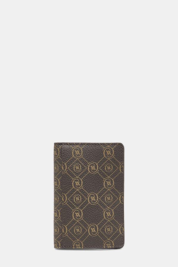 BEIGE MONOGRAM LEATHER WALLET