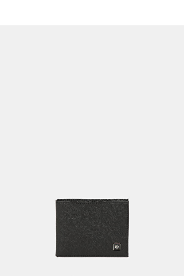 BLACK MONOGRAM LEATHER WALLET