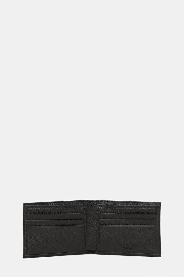 BLACK MONOGRAM LEATHER WALLET 6