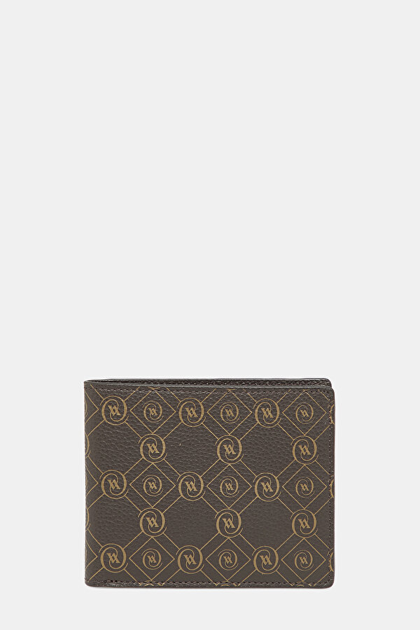 KAHVE MONOGRAM DERİ CÜZDAN
