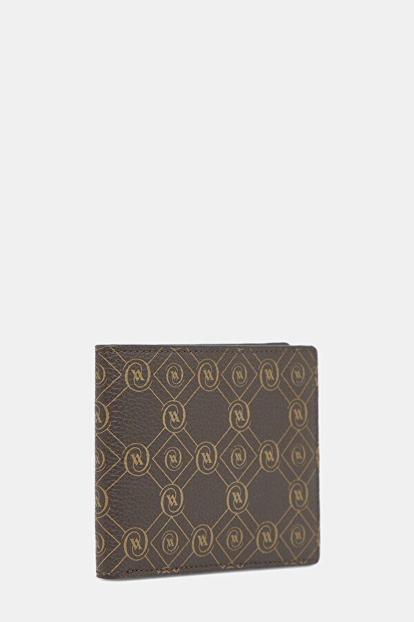 KAHVE MONOGRAM DERİ CÜZDAN 2