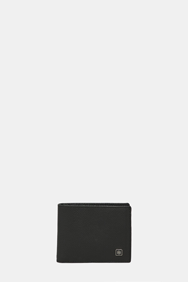 BLACK MONOGRAM LEATHER WALLET