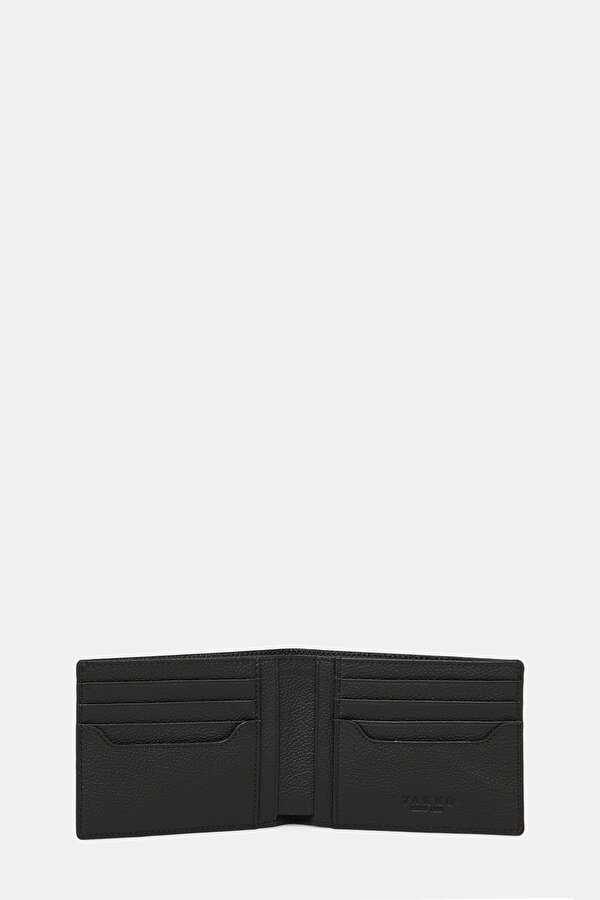 BLACK MONOGRAM LEATHER WALLET 6