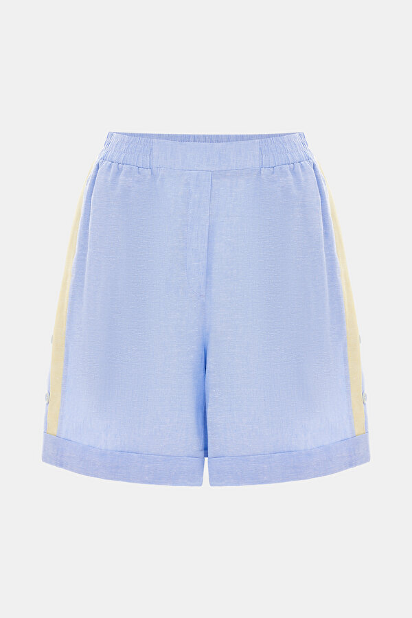 YELLOW ABOVE THE KNEE LINEN COTTON BERMUDA 6
