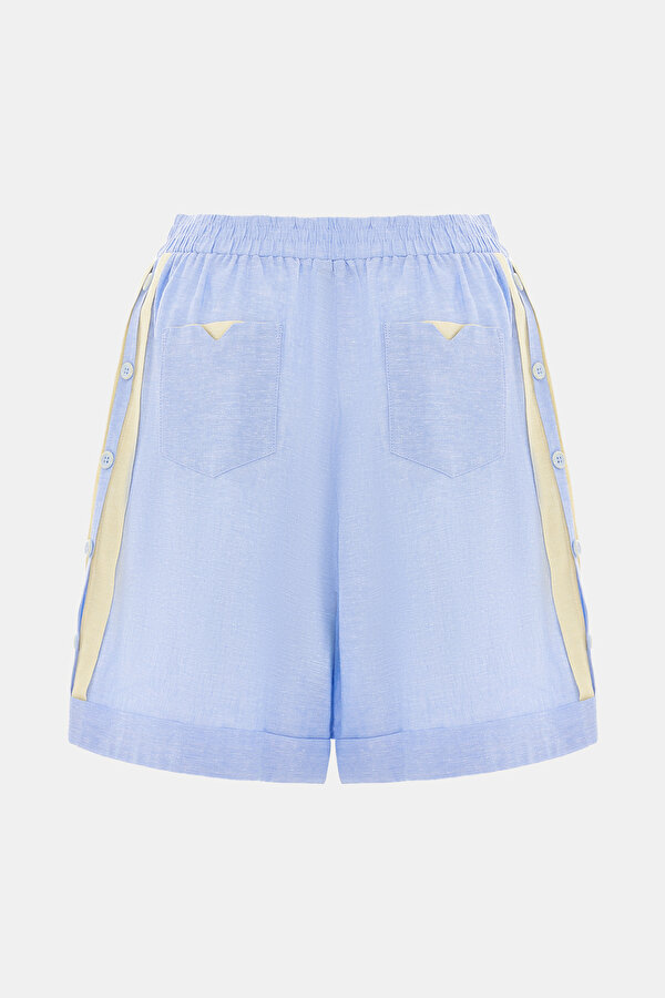 YELLOW ABOVE THE KNEE LINEN COTTON BERMUDA 7