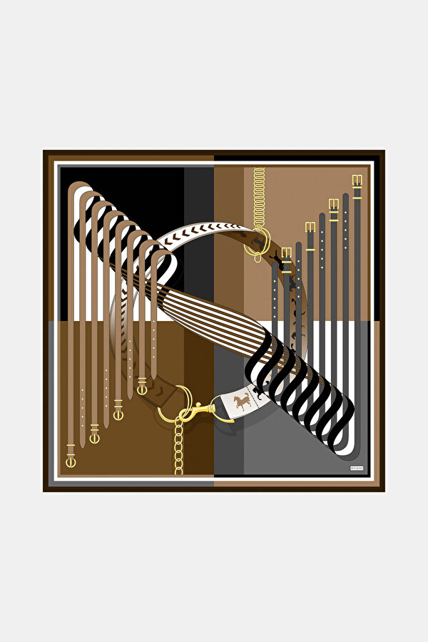 BLACK OBJECT DESIGN TWILL SCARF