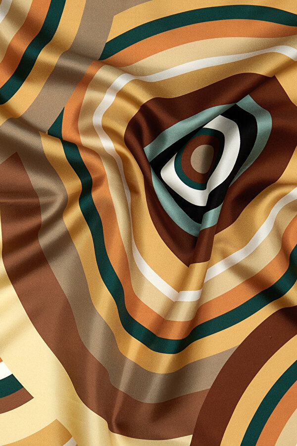 GEOMETRİK DESENLİ TWILL İPEK EŞARP 2
