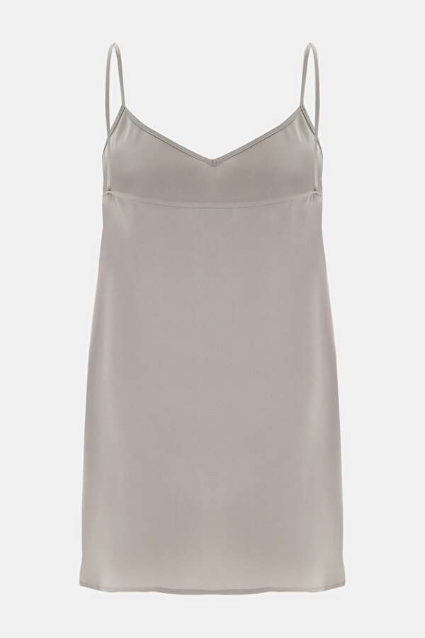 GREY V NECK SLEEVELESS SUSPENDER BLOUSE 2