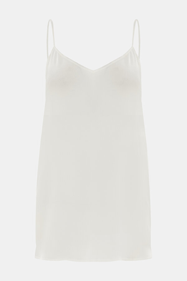 ECRU V NECK SLEEVELESS SUSPENDER BLOUSE 6