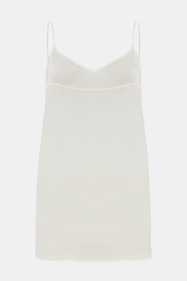 ECRU V NECK SLEEVELESS SUSPENDER BLOUSE 7