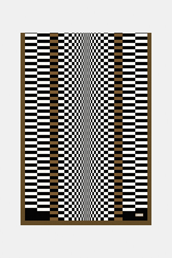 GEOMETRİK DESENLİ TWILL İPEK ŞAL